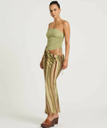 Benni Roscoe Maxi Dress Earth Stripe - 6 / Green - Dresses