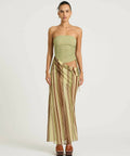 Benni Roscoe Maxi Dress Earth Stripe - 6 / Green - Dresses