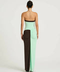 BENNI Rumi Strapless Maxi AQUA/CHOC - Dresses