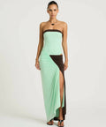 BENNI Rumi Strapless Maxi AQUA/CHOC - Dresses