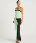 BENNI Rumi Strapless Maxi AQUA/CHOC - Dresses