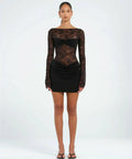 Benni Yana Lace Mini Dress - 10 / Black - Dresses