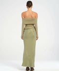 Benni Yasmin Off Shoulder Dress- Pistachio - 8 / Green - Dresses