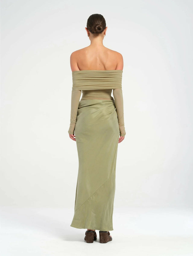 Benni Yasmin Off Shoulder Dress- Pistachio - 8 / Green - Dresses