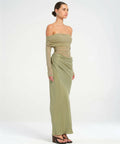 Benni Yasmin Off Shoulder Dress- Pistachio - 8 / Green - Dresses