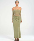 Benni Yasmin Off Shoulder Dress- Pistachio - 8 / Green - Dresses