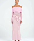 BEN135-1-WEBRES_LaurenStevenson_YasminOff-ShoulderMaxiDress_Pink-3