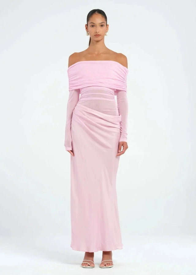 BEN135-1-WEBRES_LaurenStevenson_YasminOff-ShoulderMaxiDress_Pink-3