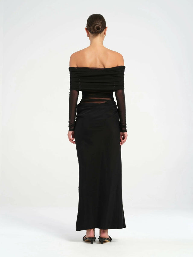 Benni Yasmin Off Shoulder Maxi Dress - Black - 10 / Black - Dresses