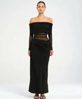 Benni Yasmin Off Shoulder Maxi Dress - Black - 10 / Black - Dresses