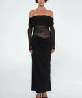 Benni Yasmin Off-Shoulder Maxi Dress Black - 8 / Black - Dresses