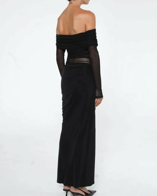Benni Yasmin Off-Shoulder Maxi Dress Black - 8 / Black - Dresses