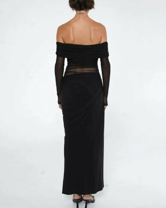 Benni Yasmin Off-Shoulder Maxi Dress Black - 8 / Black - Dresses