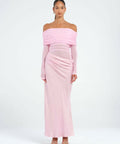 BEN135-1-WEBRES_LaurenStevenson_YasminOff-ShoulderMaxiDress_Pink-3