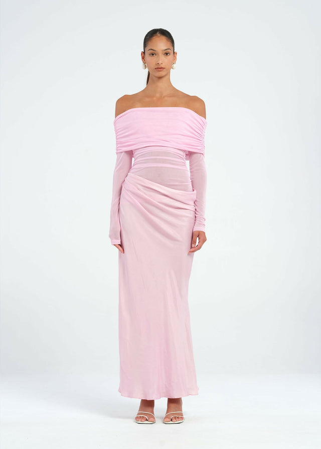 BEN135-1-WEBRES_LaurenStevenson_YasminOff-ShoulderMaxiDress_Pink-3