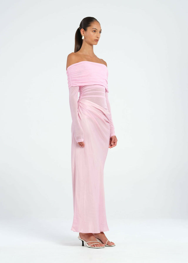 BEN135-1-WEBRES_LaurenStevenson_YasminOff-ShoulderMaxiDress_Pink-2