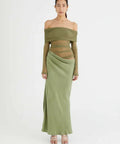 Benni Yasmin Off-Shoulder Maxi Dress Green - 8 / Green - Dresses