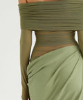 Benni Yasmin Off-Shoulder Maxi Dress Green - 8 / Green - Dresses