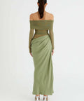 Benni Yasmin Off-Shoulder Maxi Dress Green - 8 / Green - Dresses