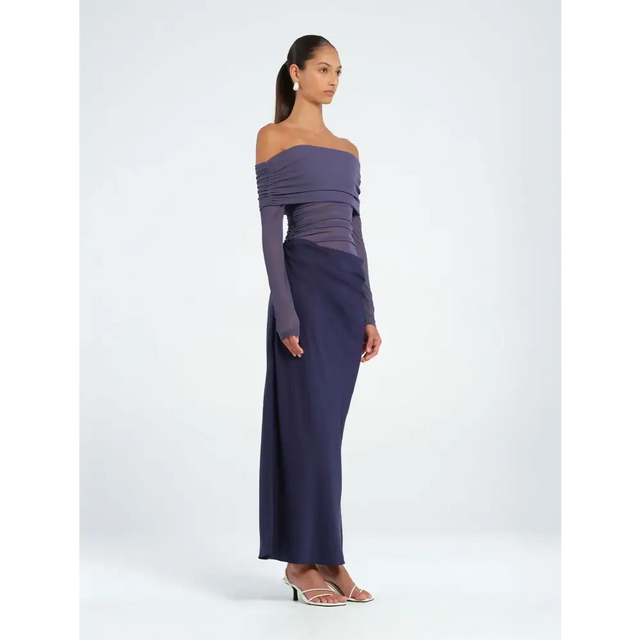 Benni - Yasmin Off-Shoulder Maxi Dress - Navy - Dresses