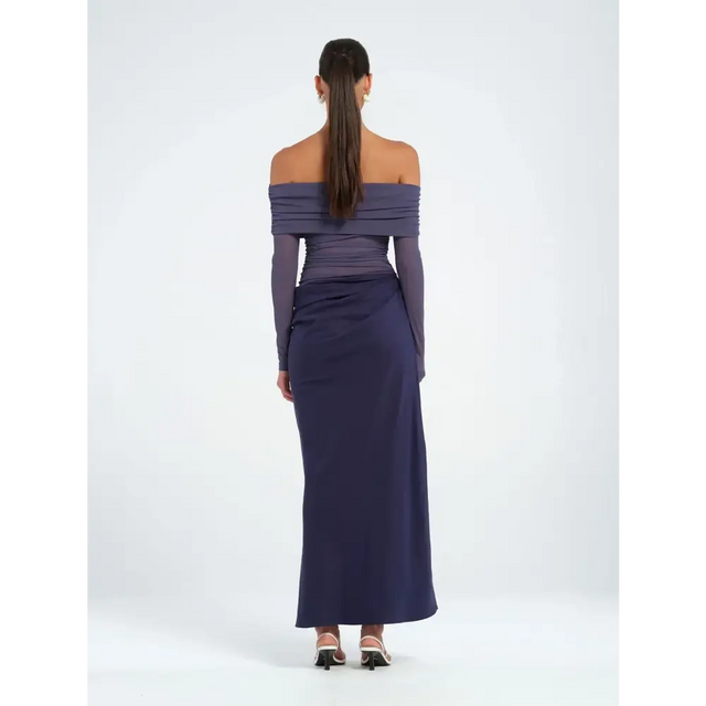 Benni - Yasmin Off-Shoulder Maxi Dress - Navy - Dresses