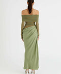 Benni Yasmin Off-Shoulder Maxi Dress Pistachio - 8 / Green - Dresses