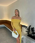 Benni Yasmin Off Shoulder Mini - 6 / Yellow - Dresses