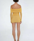 Benni Yasmin Off Shoulder Mini Dress Mustard Yellow - Dresses