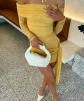 Benni. ‘Yasmin’ Off- Shoulder Mustard Mini - Dresses