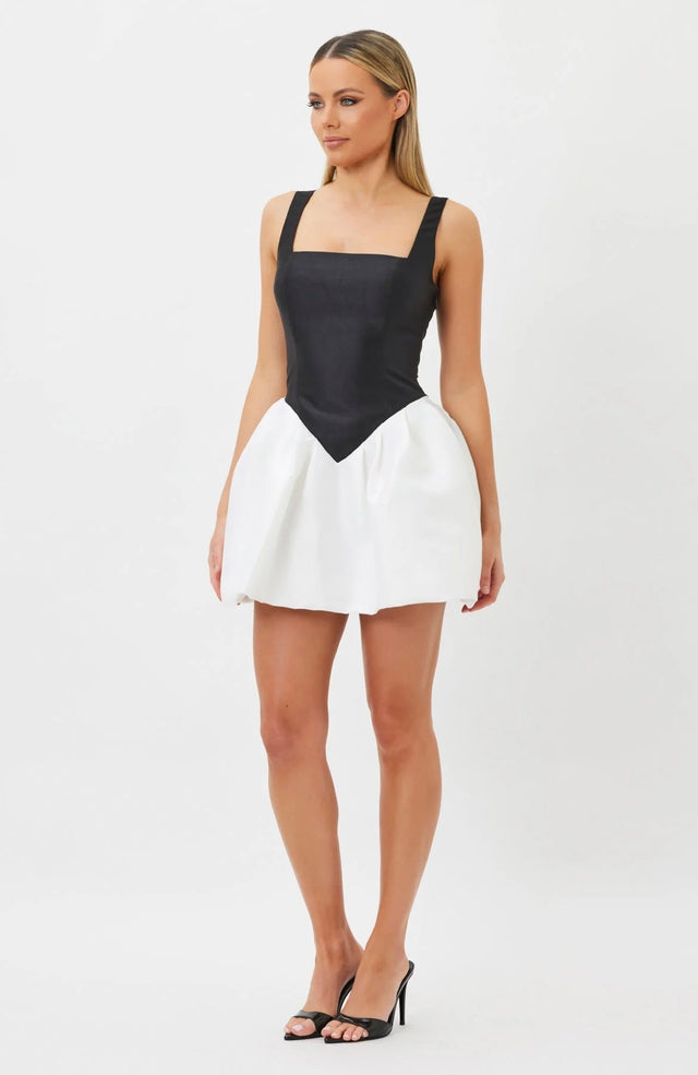 Bianca and Bridgett Alba Mini Dress Black/White - 8 - Dresses