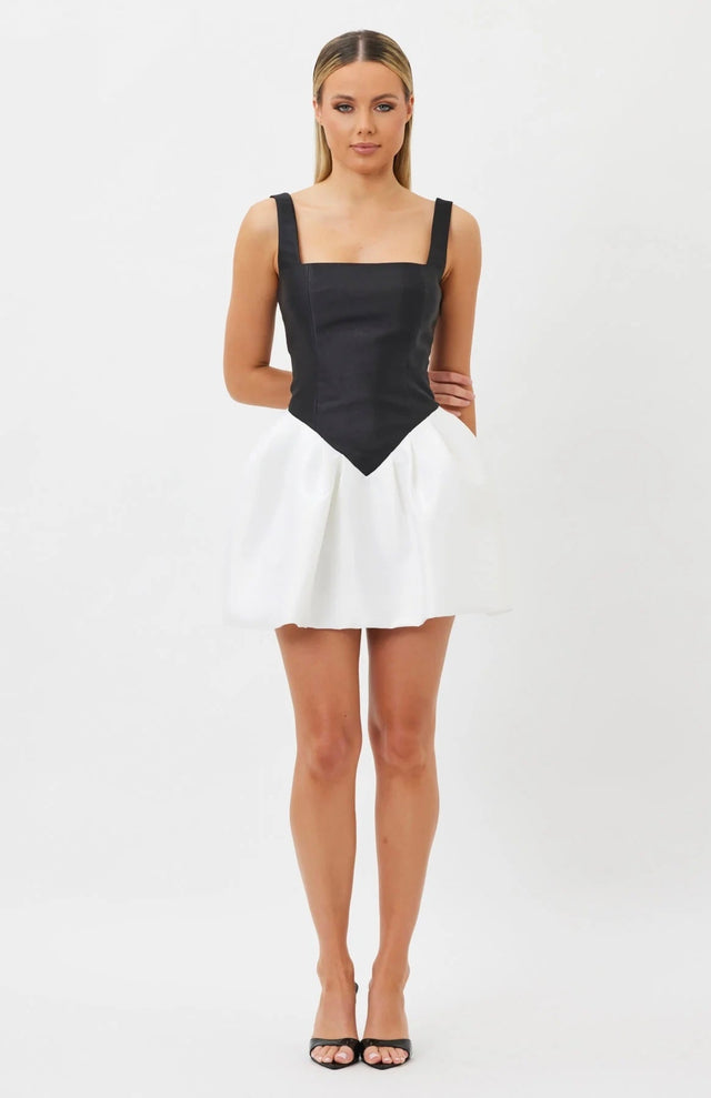 Bianca and Bridgett Alba Mini Dress Black/White - 8 - Dresses