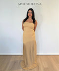 Bianca and Bridgett Mara Pleated Maxi Dress Beige - 12 / Brown - Dresses