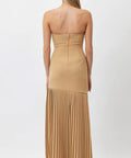 Bianca Mara Pleated Dress - 8 / Gold - Dresses