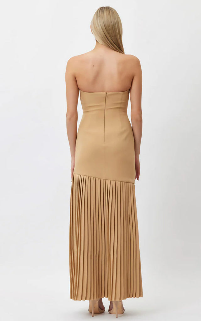 Bianca Mara Pleated Dress - 8 / Gold - Dresses