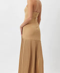 Bianca Mara Pleated Dress - 8 / Gold - Dresses