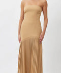 Bianca Mara Pleated Dress - 8 / Gold - Dresses