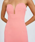 By Johnny Ginny Scoop Split Midi Dress in Melon Pink Size 6 - 6 / Pink - Dresses
