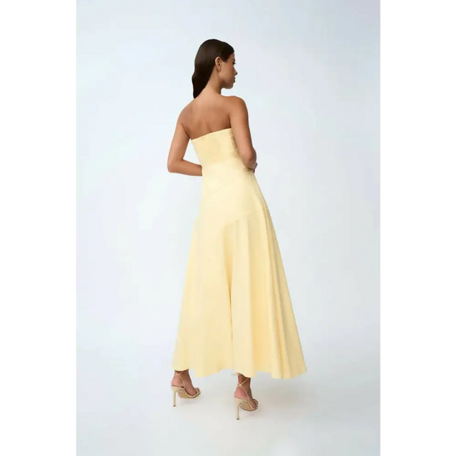 By Johnny Lemon Drop Strapless Dress - 12 / Yellow - Dresses