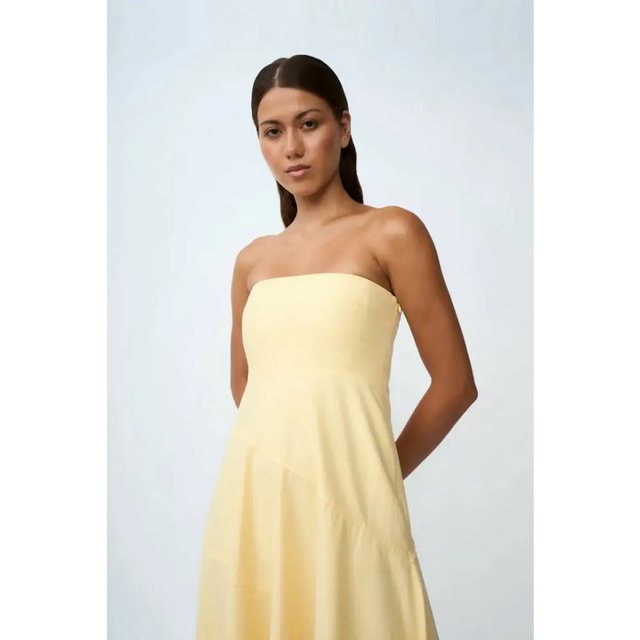 By Johnny Lemon Drop Strapless Dress - 12 / Yellow - Dresses