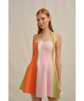 By Johnny Melon Knit Dress - Multi Green Pink Red - Dresses