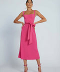 By Johnny Ora Bist Midi Dress - 8 / Pink - Dresses