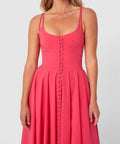 By Johnny Party Button Dress in Pink - 6 / Pink - Dresses