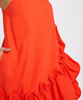 By Johnny Rope Frill Asymmetrical Mini in Hyper Red Size AU 6 - 6 / Red - Dresses