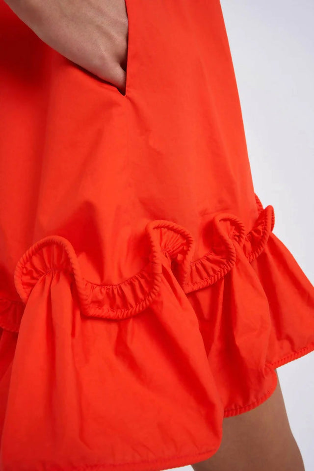 By Johnny Rope Frill Asymmetrical Mini in Hyper Red Size AU 6 - 6 / Red - Dresses