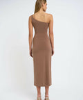 By Johnny Siya Slice Gather Dress Brown Size 6 - 6 / Brown - Dresses
