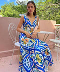 HireBYNICOLAAdonciaTieShoulderMaxiDressInAzureFloralTheOnlyDressRentAustraliawide0