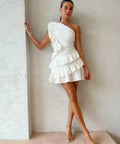 By Nicola Adrift Frill Mini Dress in White - 6 / White - Dresses