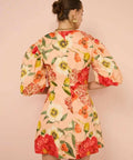 By Nicola Bolero Gathered Neckline Mini Dress In Raspberry Punch Floral - 8 / Multi - Dresses