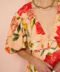 By Nicola Bolero Gathered Neckline Mini Dress In Raspberry Punch Floral - 8 / Multi - Dresses