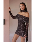 By Nicola Boston Mini Dress - Chocolate Polka - Dresses
